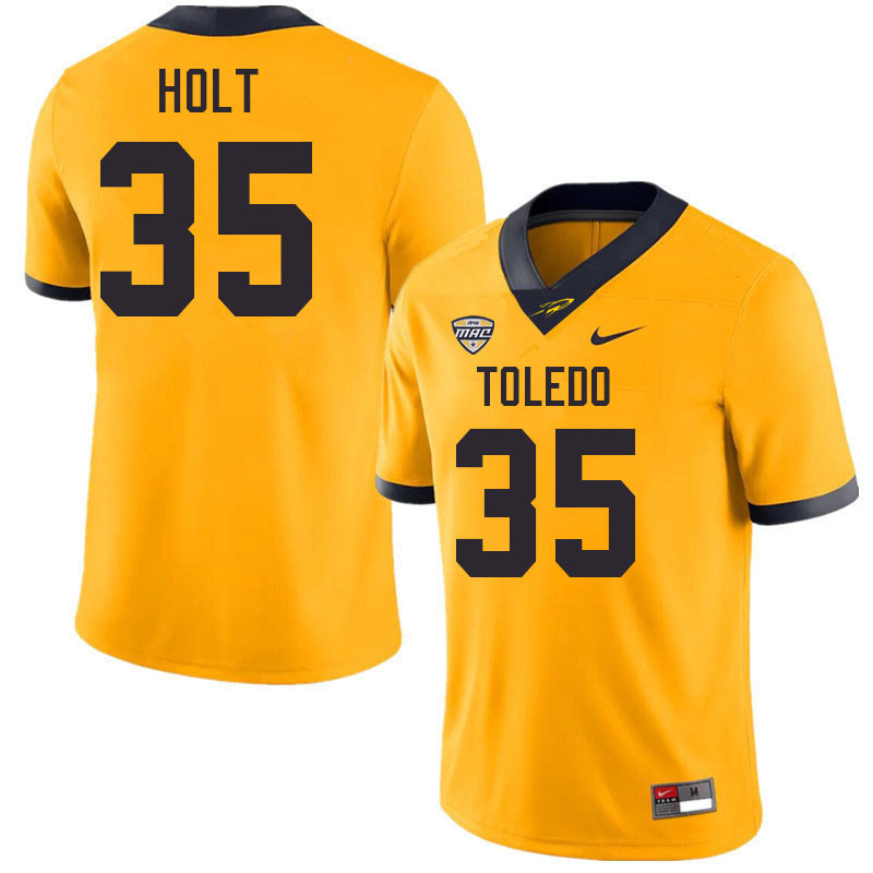 Toledo Rockets #35 Deshawn Holt College Football Jerseys Stitched Sale-Gold